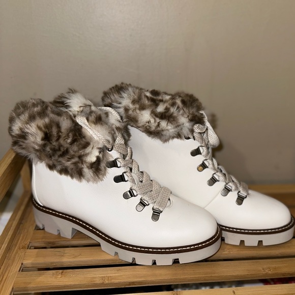 White Mountain Shoes - White Lace Up Boots